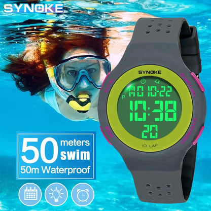 SYNOKE Ultra-Thin Digital Sport Watch - Waterproof Swimming Watch