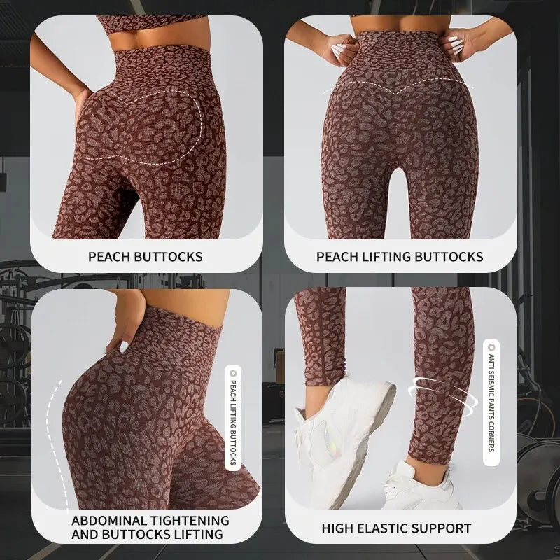 Seamless Leopard Leggings - Butt-Lift Fit and Comfort